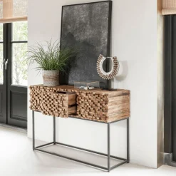 Sidetable van stukjes teak - Must Living Sticks