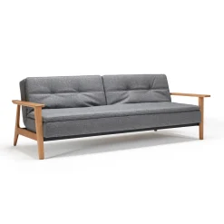 Slaapbank met eiken armleuningen - Innovation Living Dublexo Frej Natural