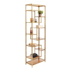 Smal hoog wandrek staal met glas - Kare Design Loft