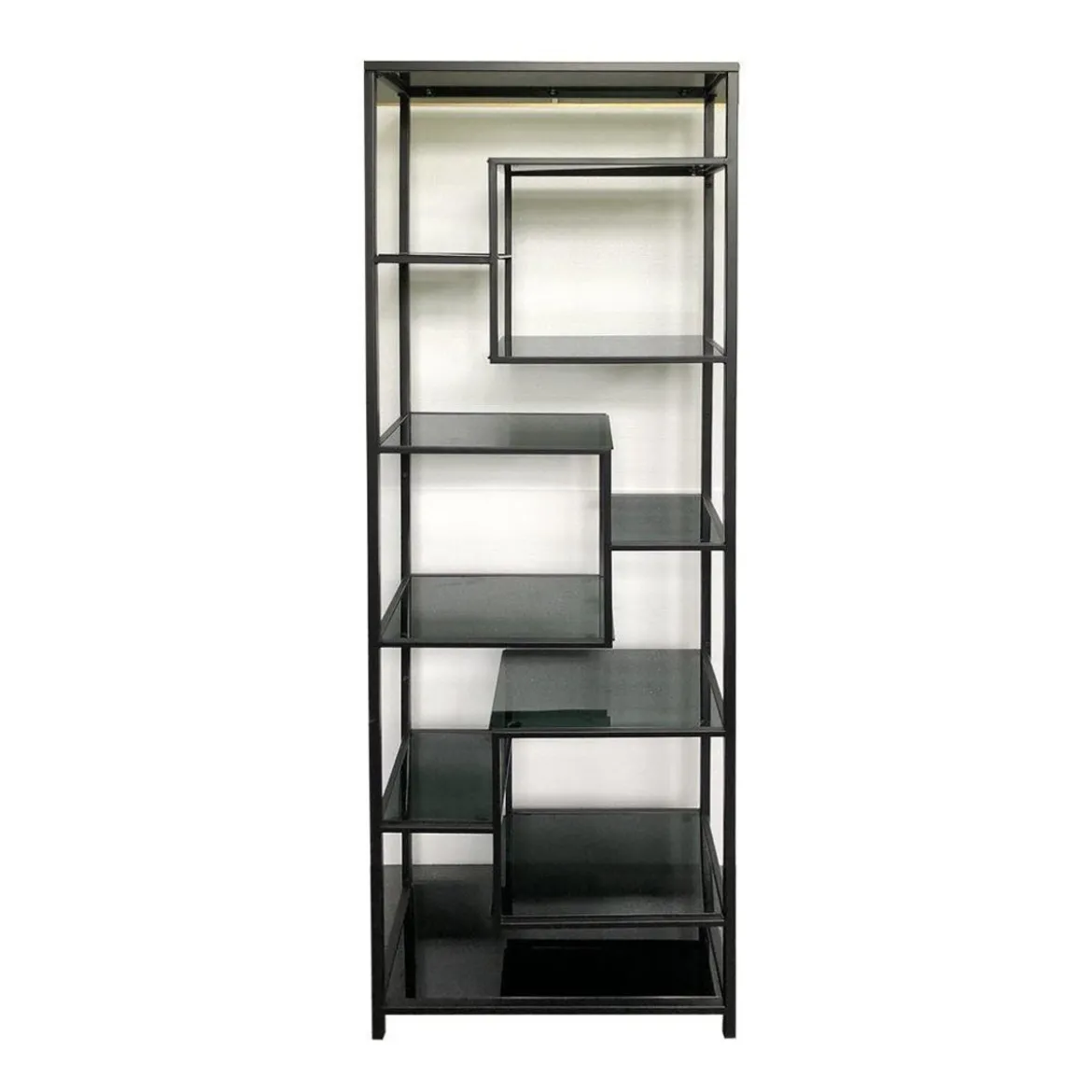 Smal hoog wandrek staal met glas - Kare Design Loft