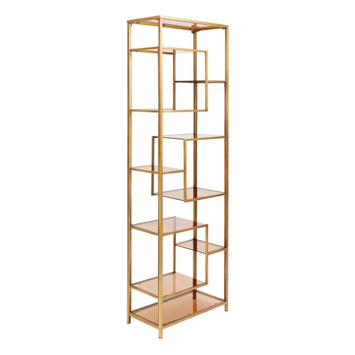 Smal hoog wandrek staal met glas - Kare Design Loft