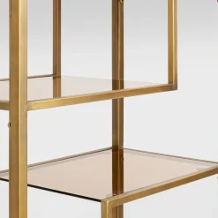 Smal hoog wandrek staal met glas - Kare Design Loft