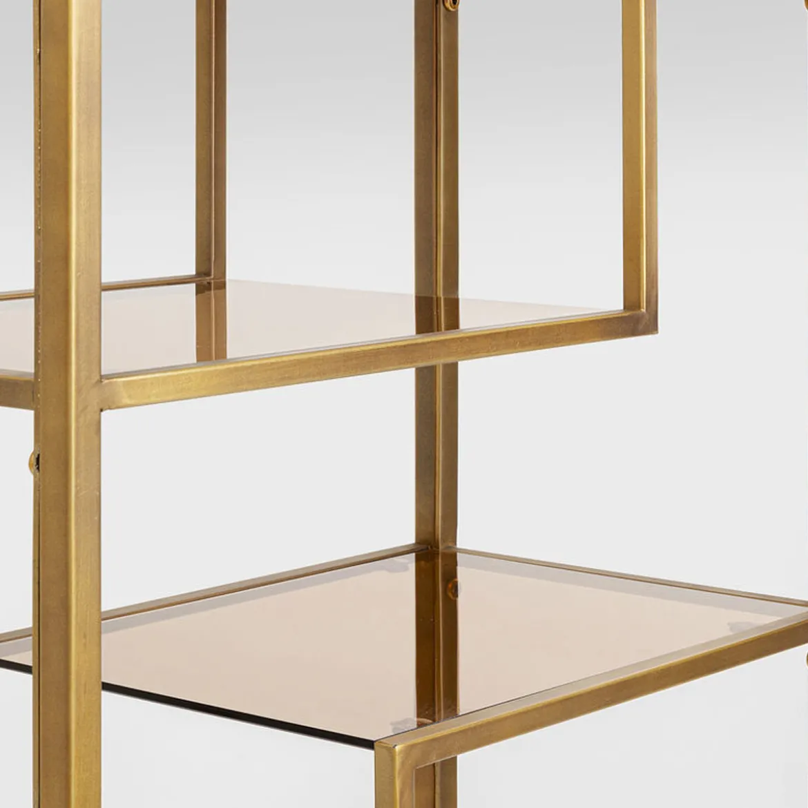 Smal hoog wandrek staal met glas - Kare Design Loft