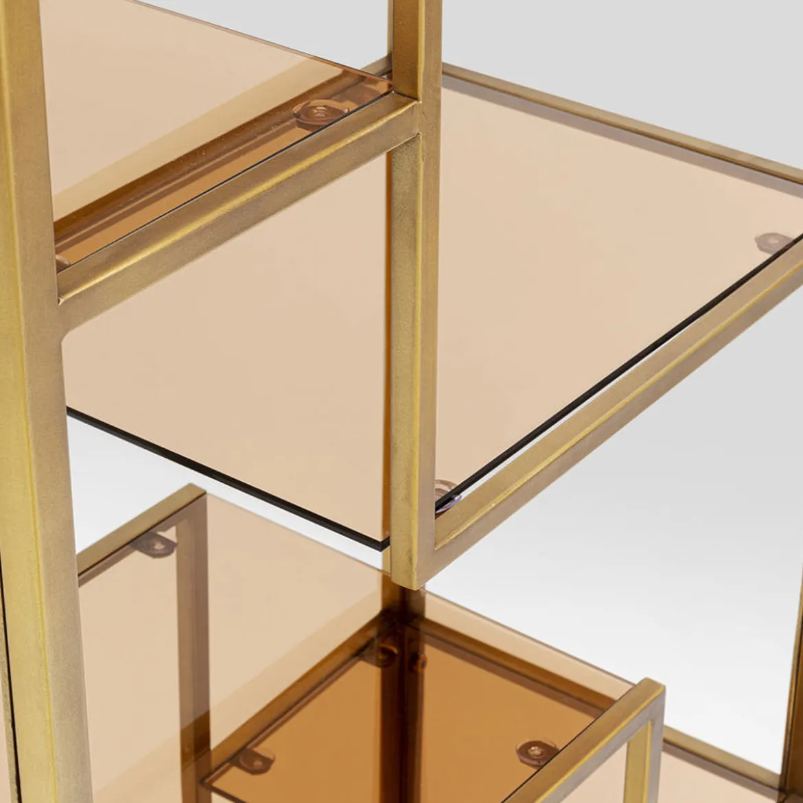 Smal hoog wandrek staal met glas - Kare Design Loft