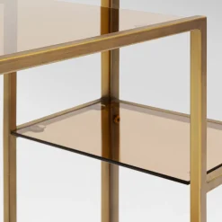 Smal hoog wandrek staal met glas - Kare Design Loft