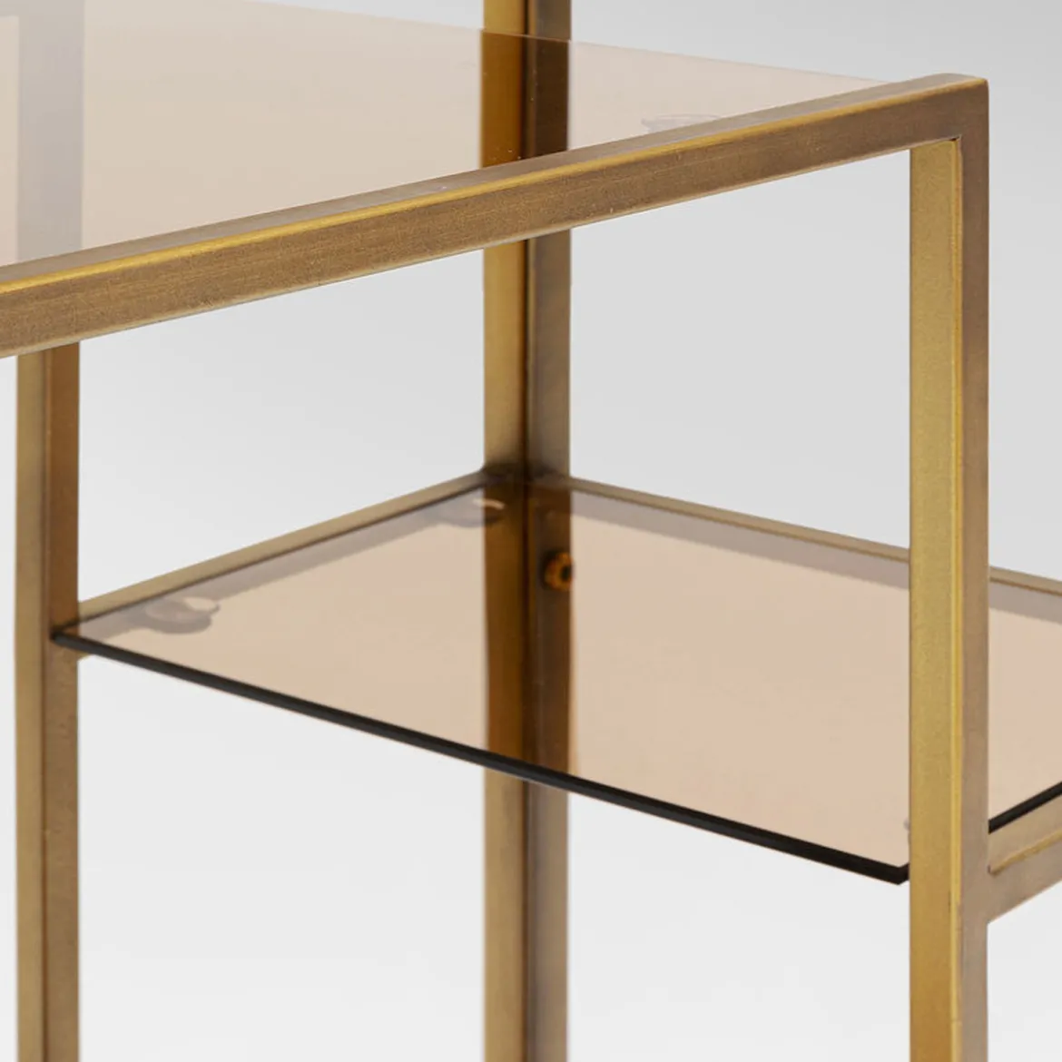 Smal hoog wandrek staal met glas - Kare Design Loft