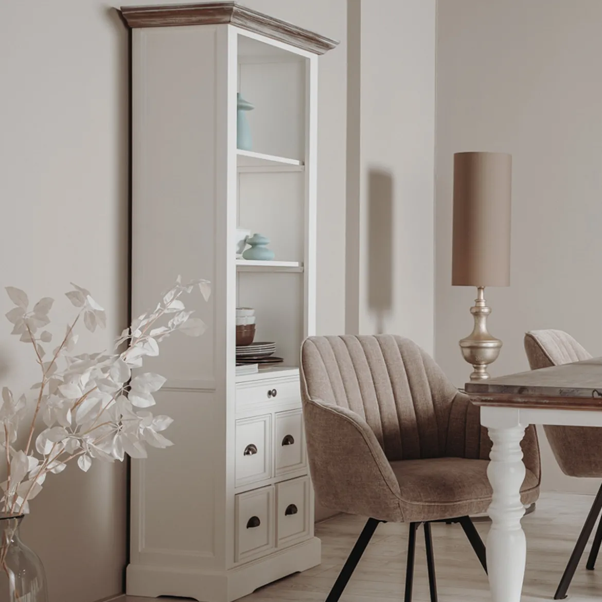 Smalle hoge kast landelijk - Tower Living Fleur