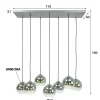 Speelse eettafel lamp glazen bollen - Santa Bubble Shaded