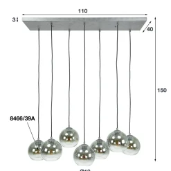 Speelse eettafel lamp glazen bollen - Santa Bubble Shaded