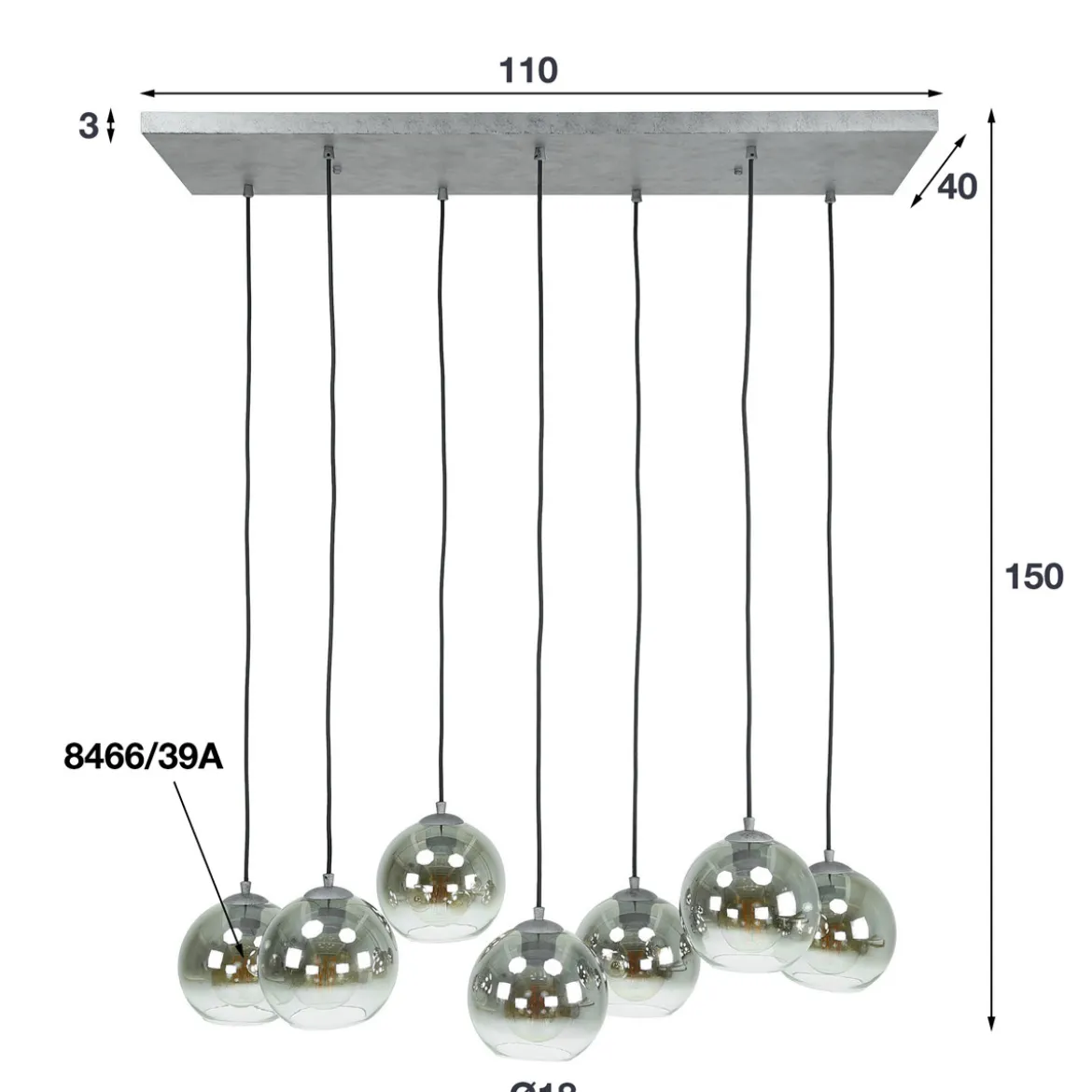 Speelse eettafel lamp glazen bollen - Santa Bubble Shaded