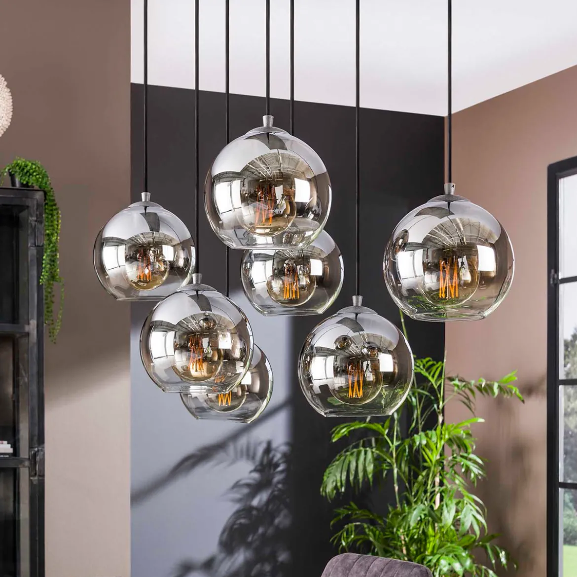 Speelse eettafel lamp glazen bollen - Santa Bubble Shaded