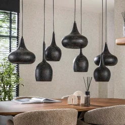 Speelse hanglamp zwart metaal - Santa Zip 7
