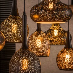 Speelse hanglamp zwart metaal - Santa Zip 7