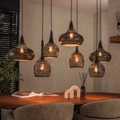 Speelse hanglamp zwart metaal - Santa Zip 7