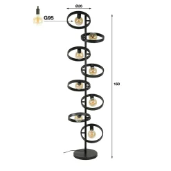 Staande lamp metalen ringen - Santa Hover