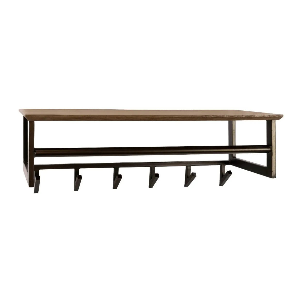 Stalen kapstok met eikenhoutlook plank - Santa Bruno