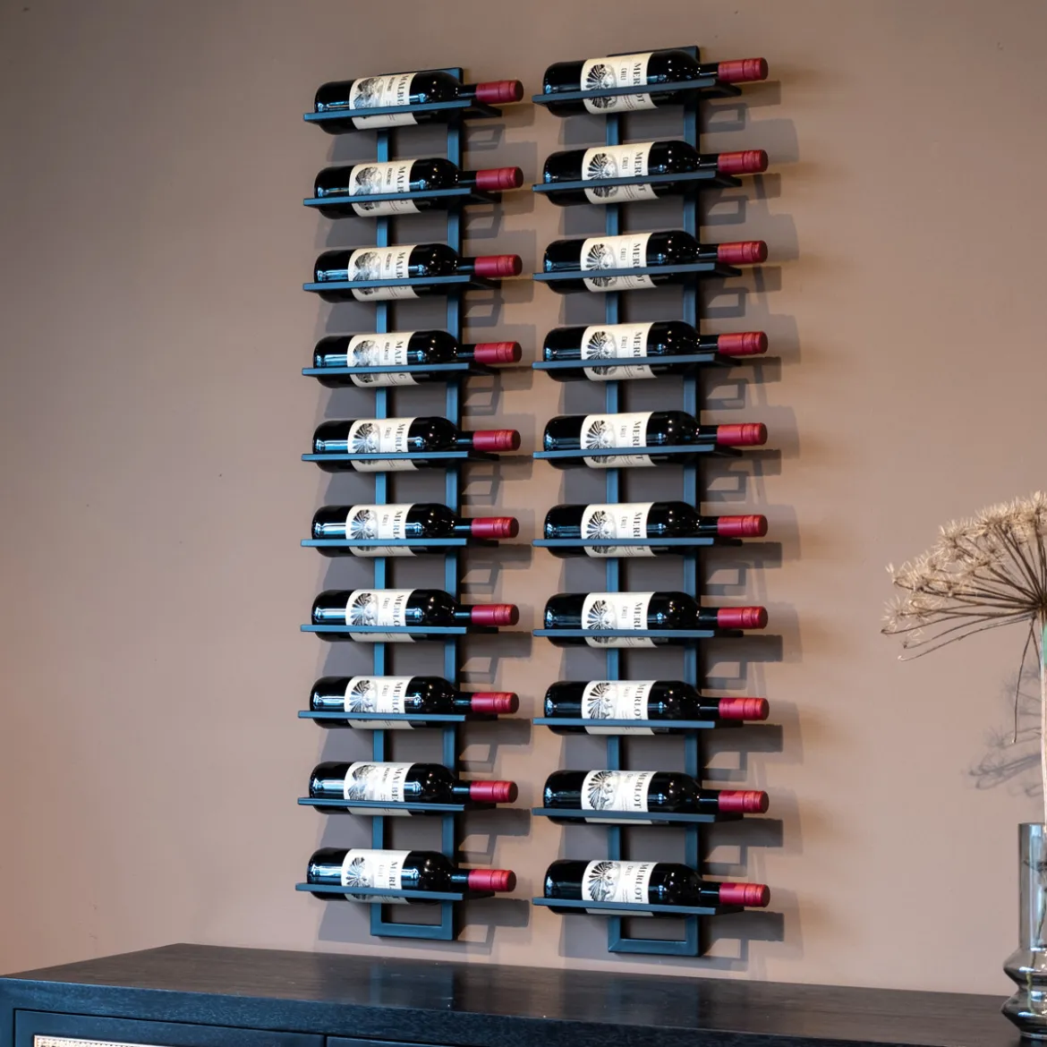 Stalen wijnrek muur - Bodio Reserva 10