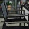 Stapelbare tuinstoel zwart roestvrij staal - Brafab Lyra
