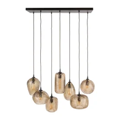 Stijlvolle hanglamp met smoke-bruin glas - Santa Chevron
