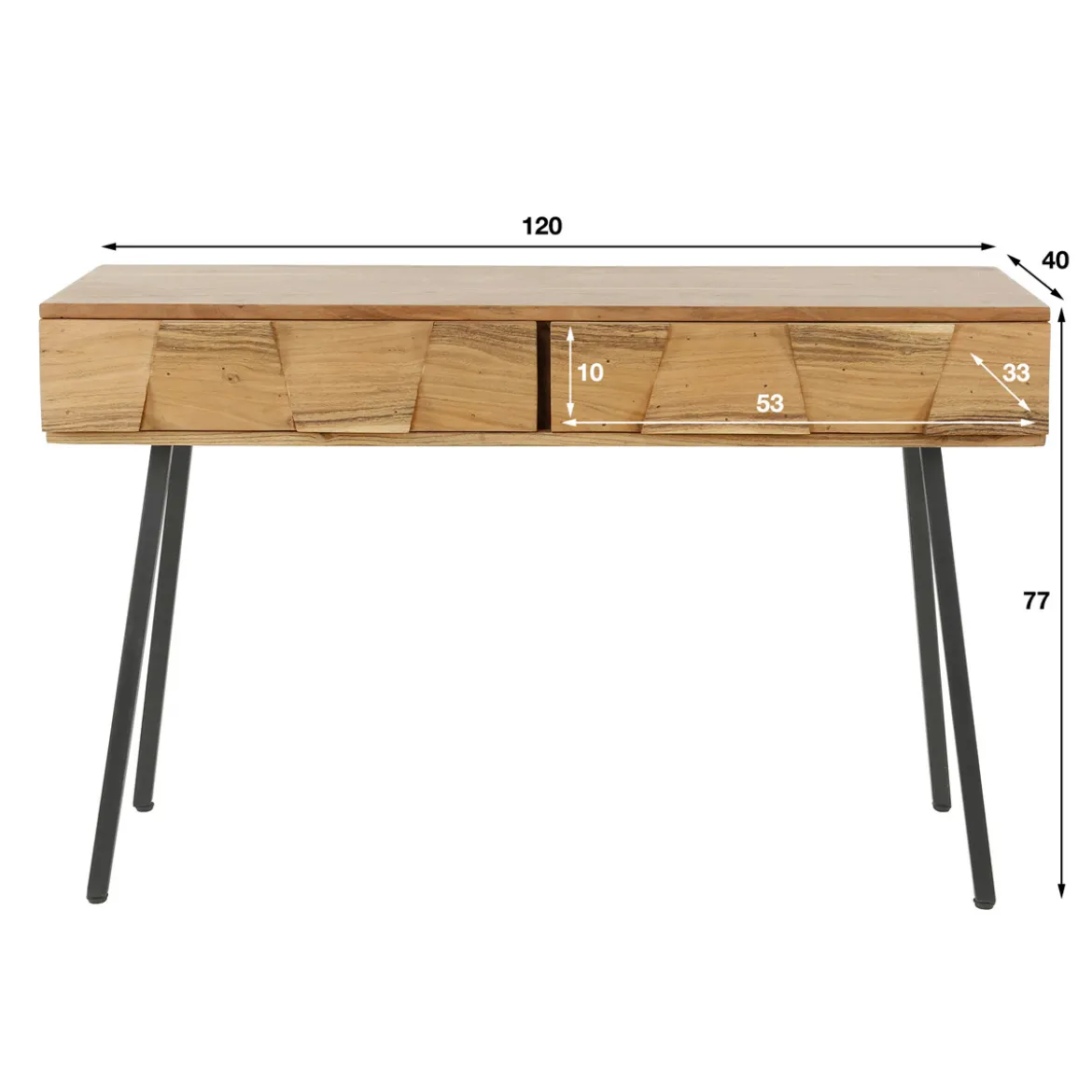 Stoer acaciahouten kaptafel - Giani Demn