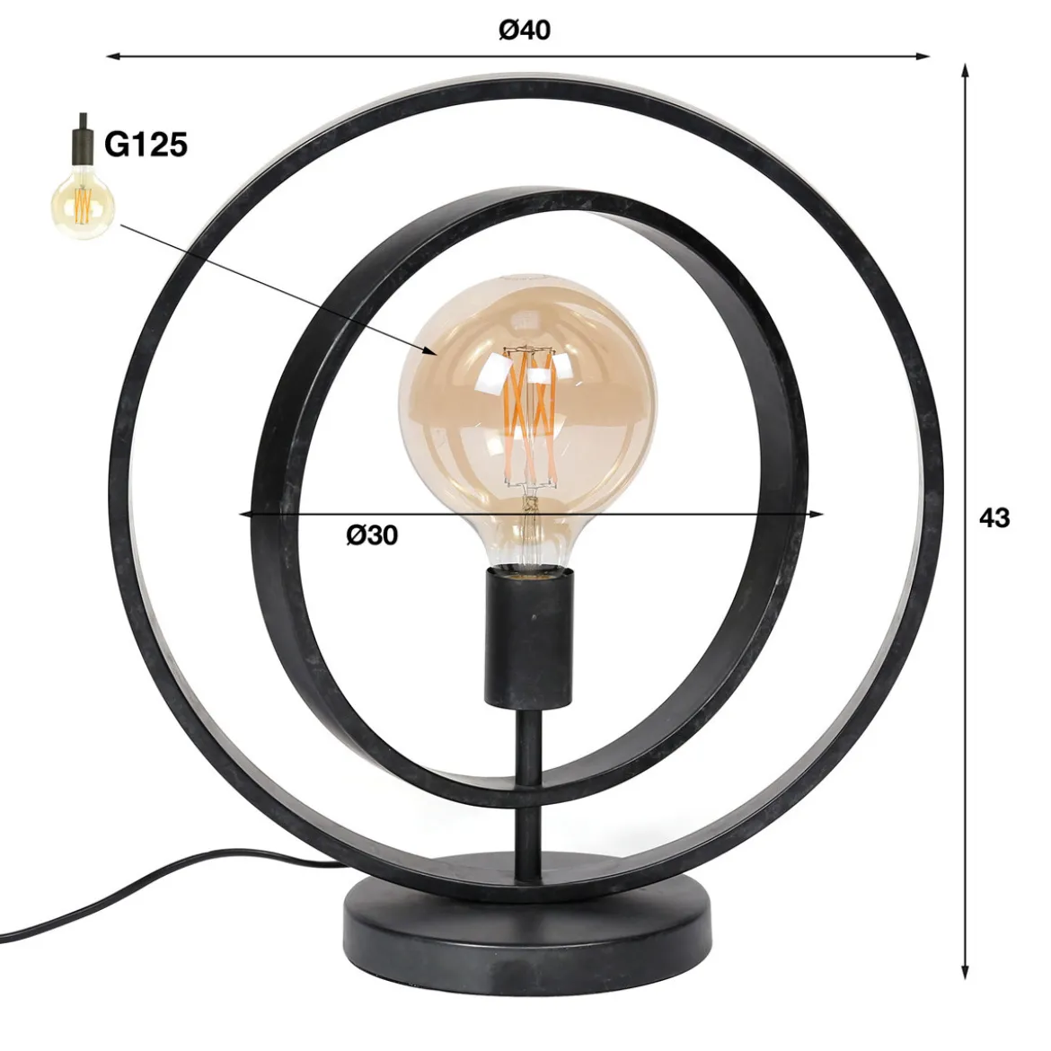 Stoere tafellamp met cirkels - Santa Turn Around