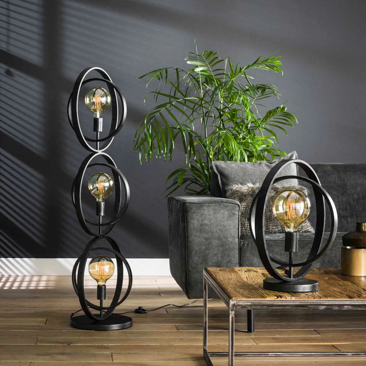 Stoere tafellamp met cirkels - Santa Turn Around