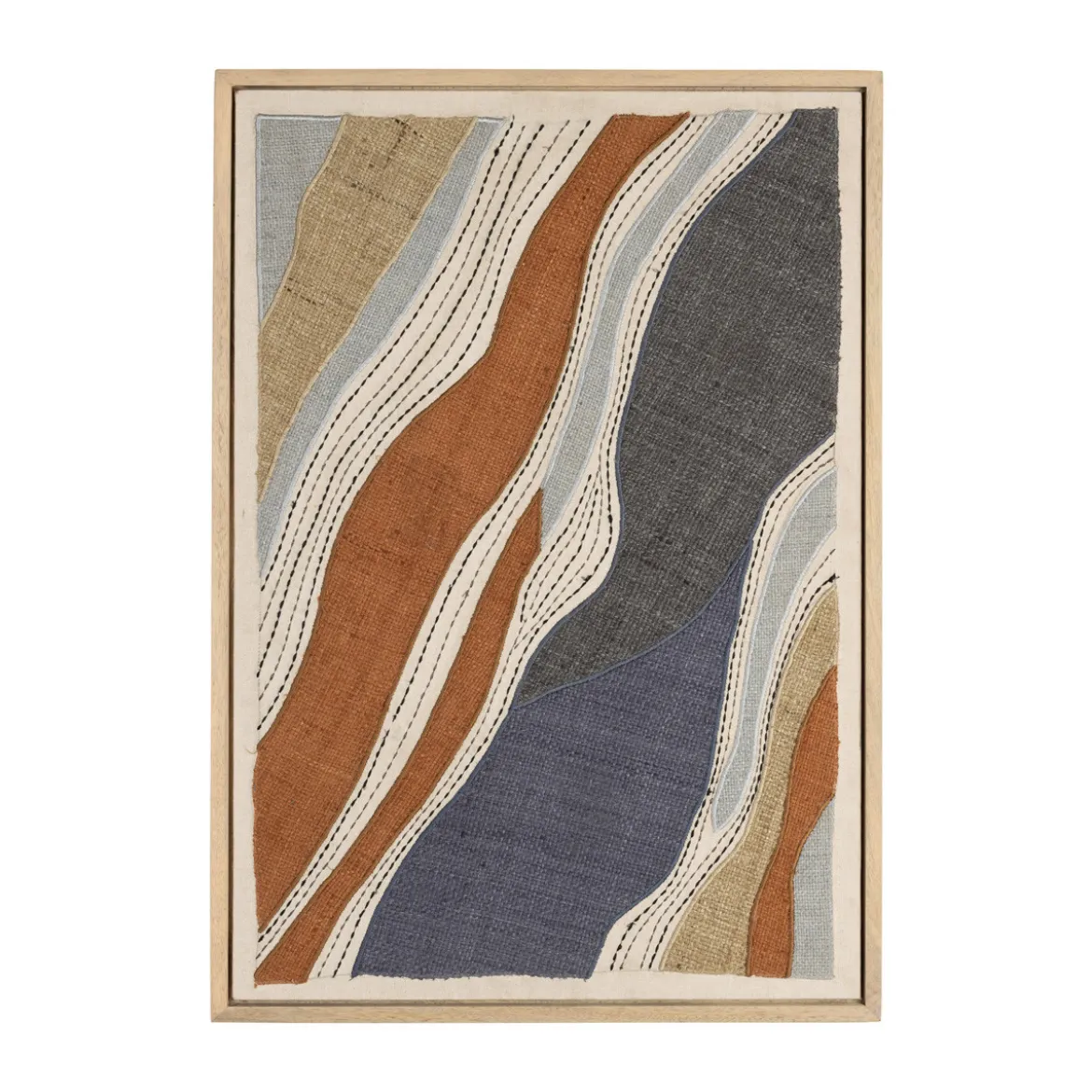 Stoffen schilderij oranje blauw - Zuiver Move