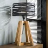 Tafellamp hout met metaal - Santa Roop Grey