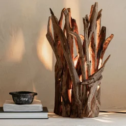 Tafellamp teak hout takken - Must Living Spot