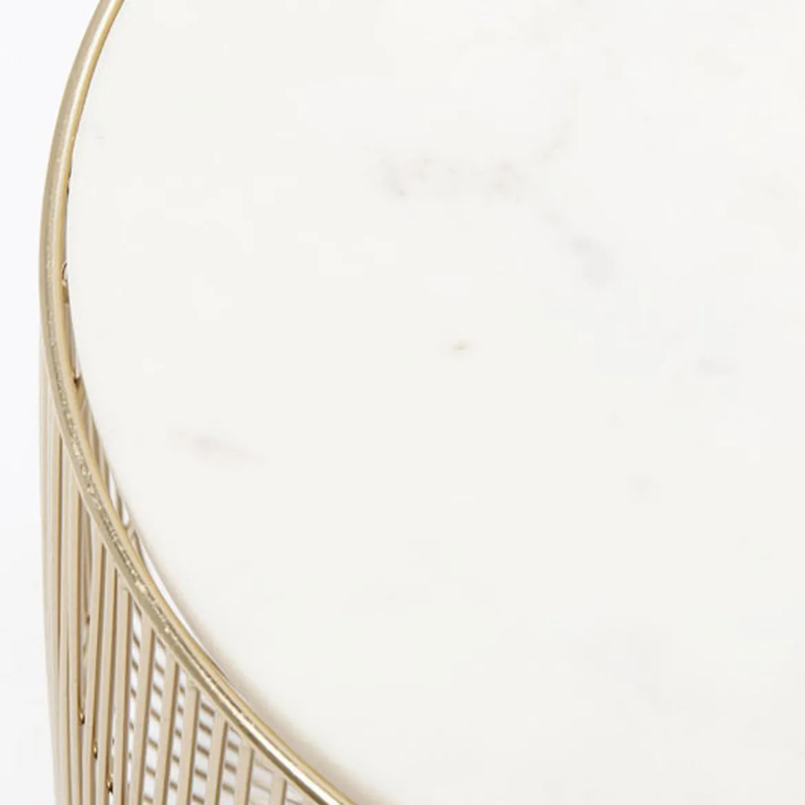 Tafeltje goud met wit marmer - Kare Design Beam White