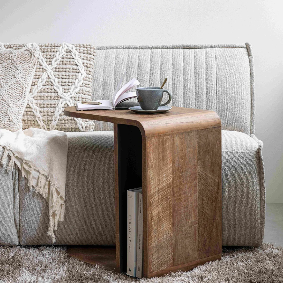 Teak bijzettafel ronde hoeken - DTP Home Evo