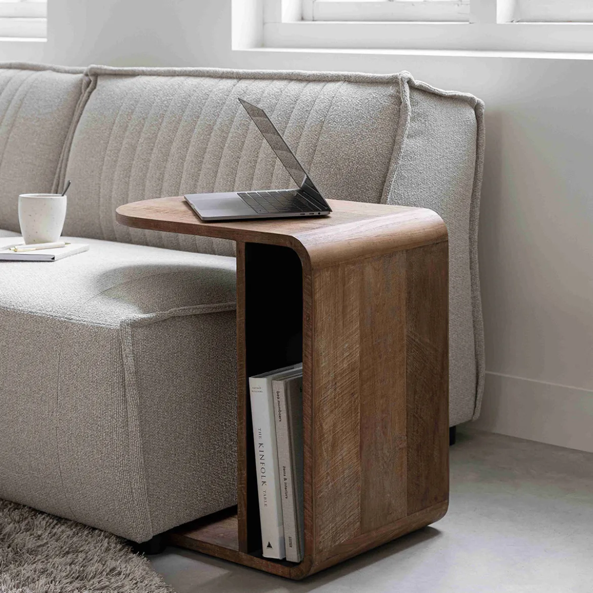 Teak bijzettafel ronde hoeken - DTP Home Evo