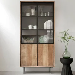 Teak buffetkast met zwarte binnenkant 100 cm - DTP Home Metropole