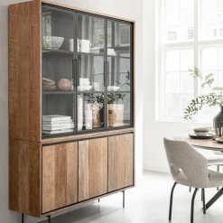 Teak buffetkast met zwarte binnenkant 140 cm - DTP Home Metropole