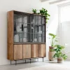 Teak buffetkast met zwarte binnenkant 180 cm - DTP Home Metropole