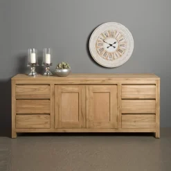 Teak hout dressoir onbehandeld 180 cm - Tower Living Corona