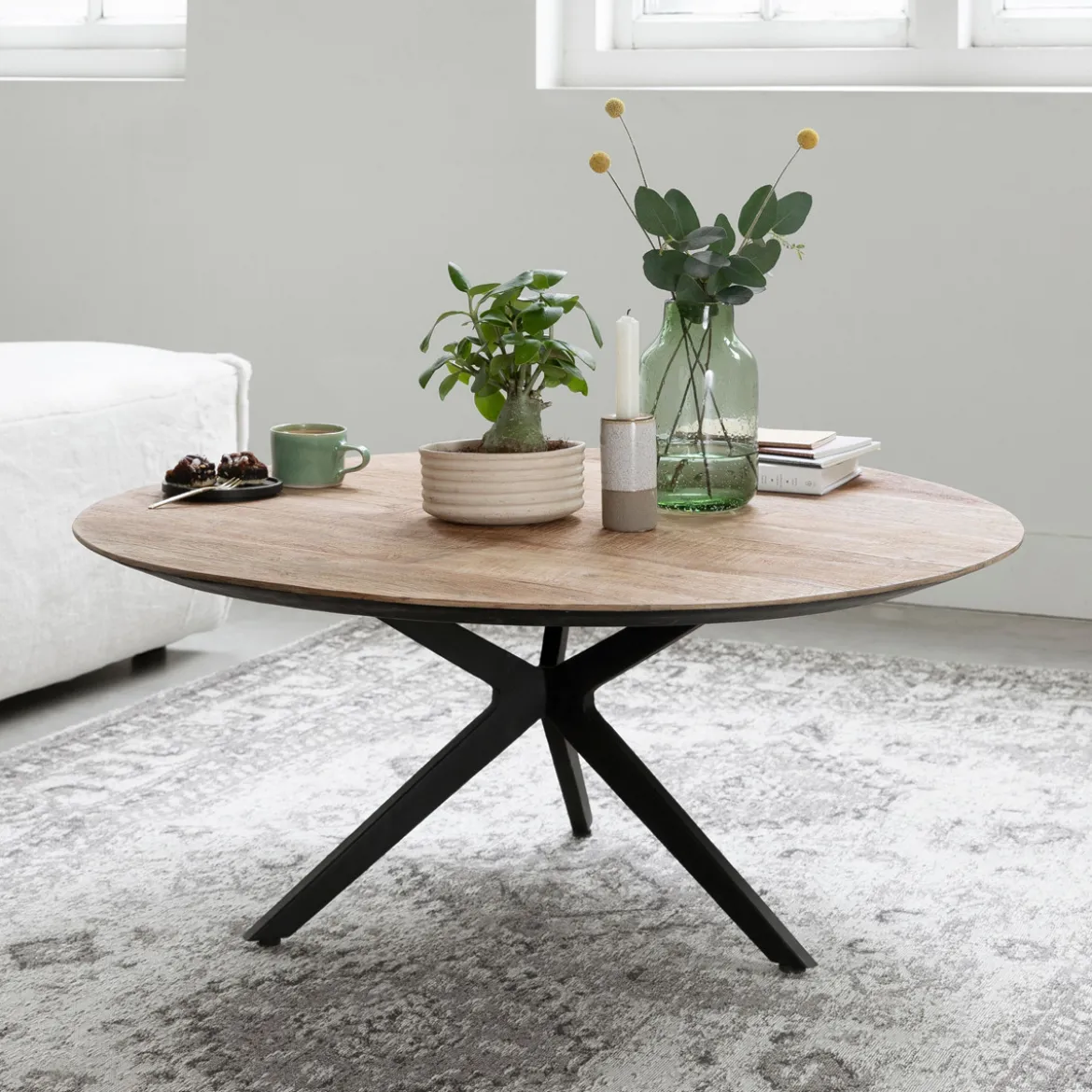 Teakhouten salontafel rond - DTP Home Metropole