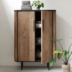 Teak wandkast met ronde hoeken - DTP Home Soho