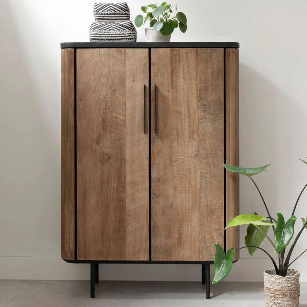 Teak wandkast met ronde hoeken - DTP Home Soho