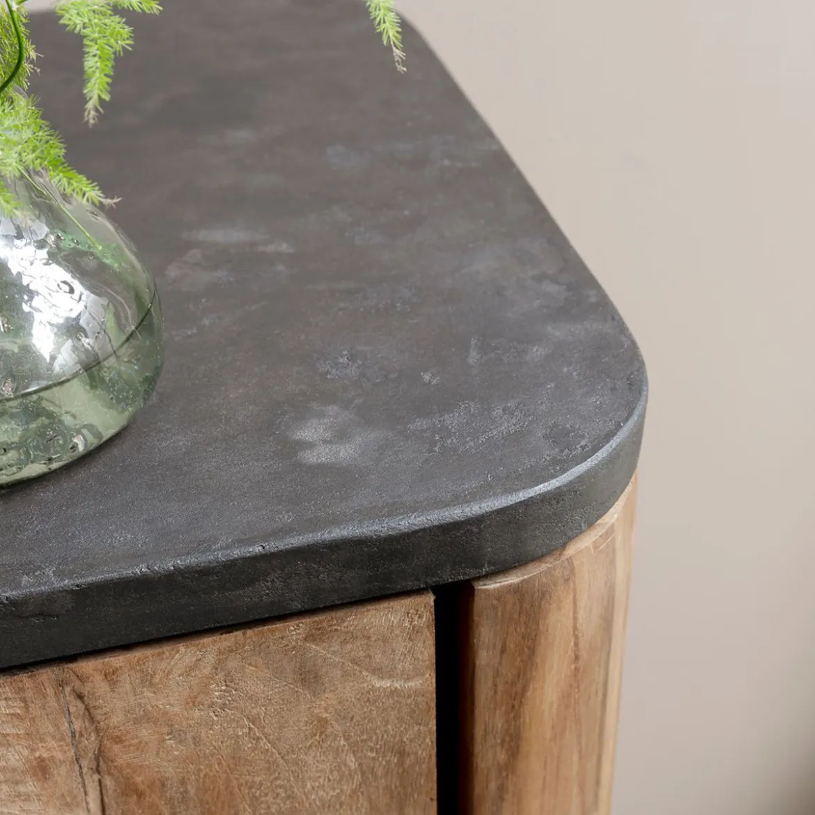 Teak wandkast met ronde hoeken - DTP Home Soho