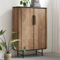 Teak wandkast met ronde hoeken - DTP Home Soho
