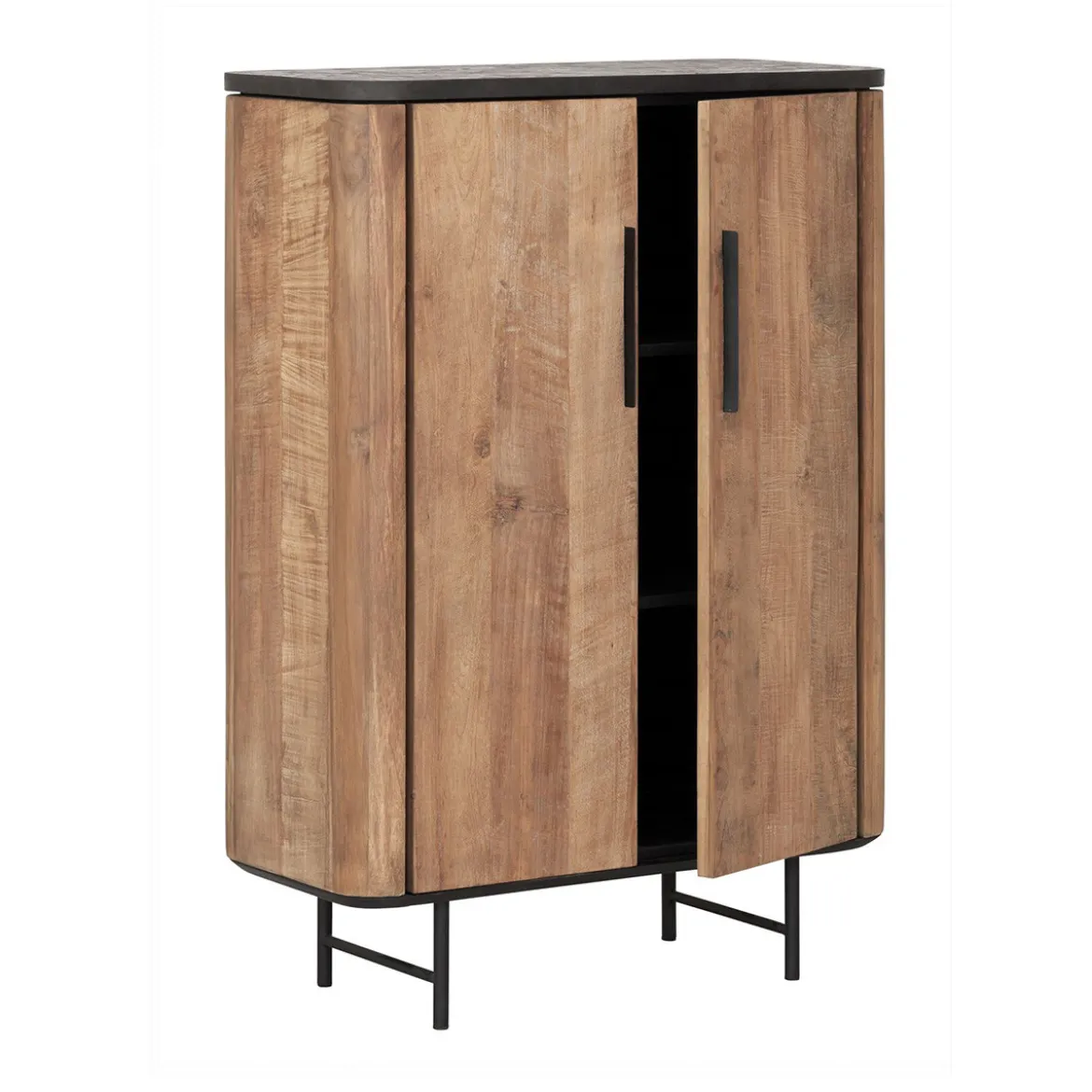Teak wandkast met ronde hoeken - DTP Home Soho