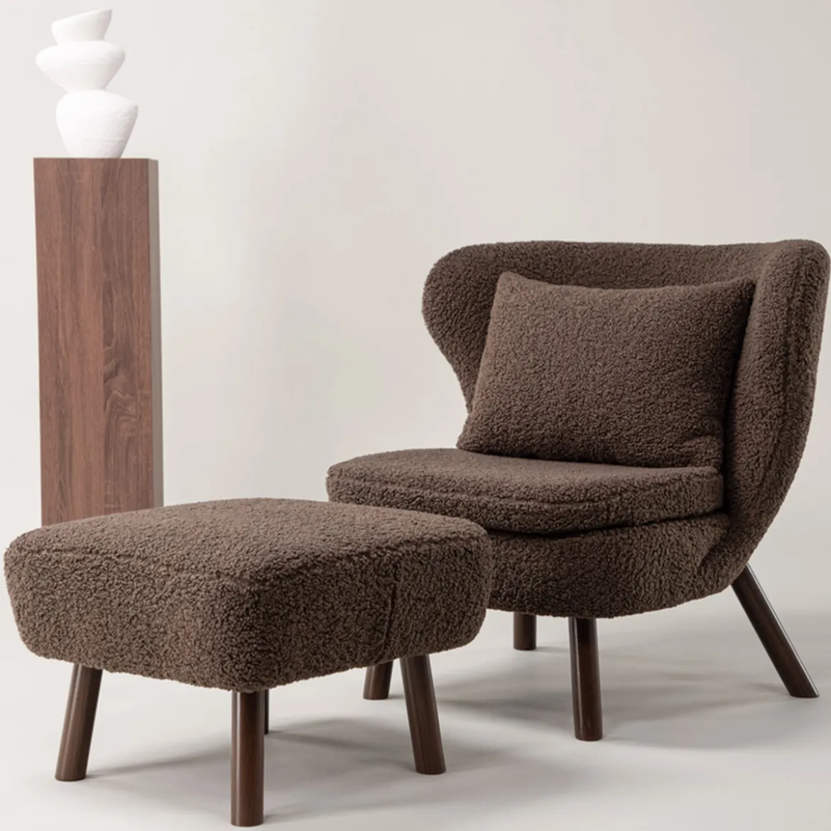 Teddy fauteuil met voetenbank - Lavis Ryxo