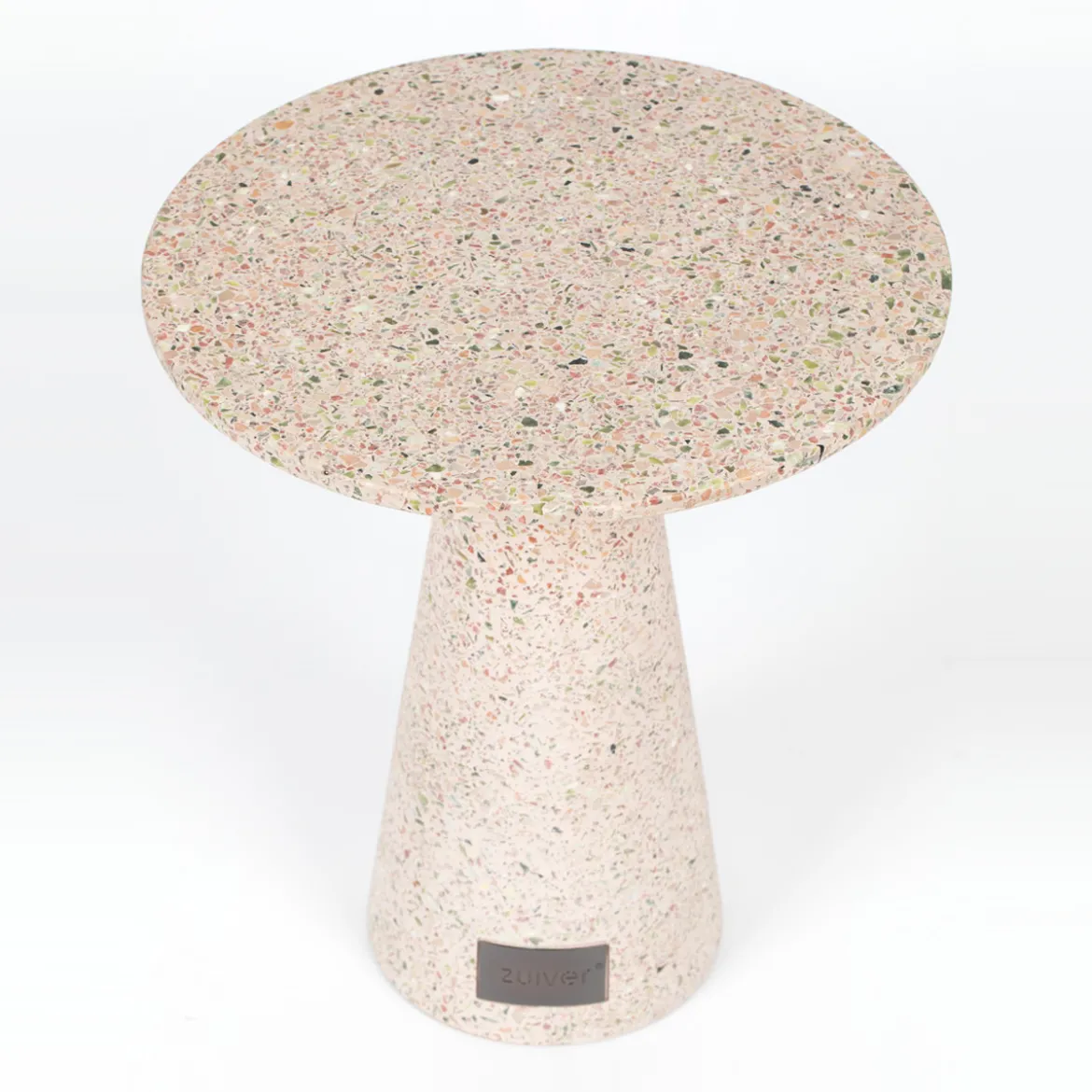 Terrazzo bijzettafel rond - Zuiver Victoria