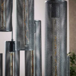 Trapse eettafel lamp metaalgaas zwart - Santa Tube Mesh