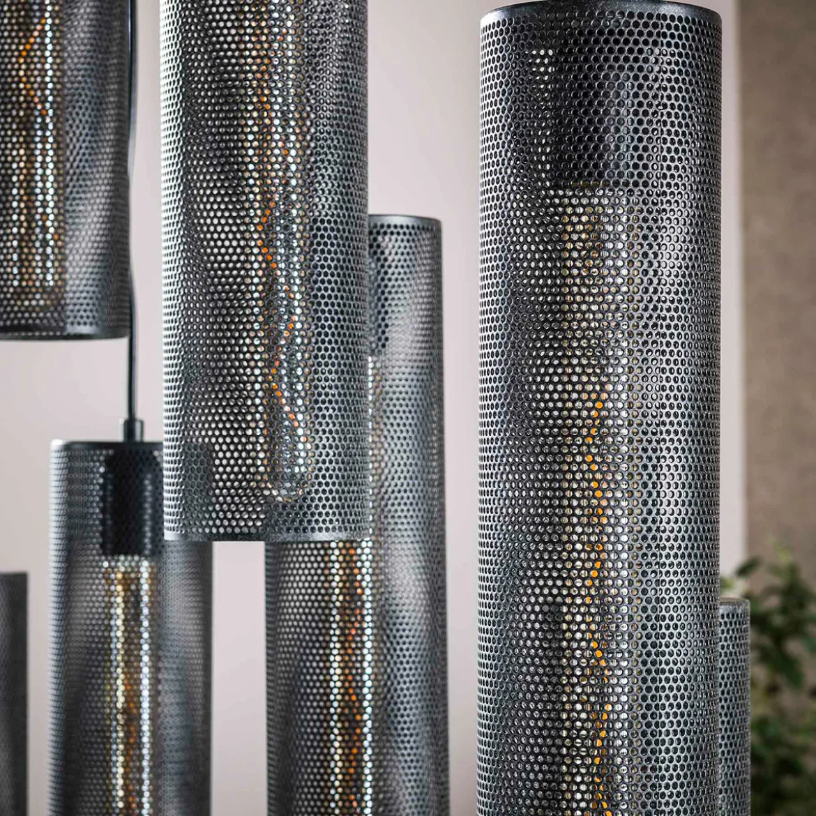 Trapse eettafel lamp metaalgaas zwart - Santa Tube Mesh