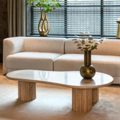 Travertin salontafel organische vorm - Richmond Interiors La Cantera