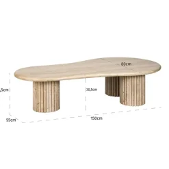Travertin salontafel organische vorm - Richmond Interiors La Cantera