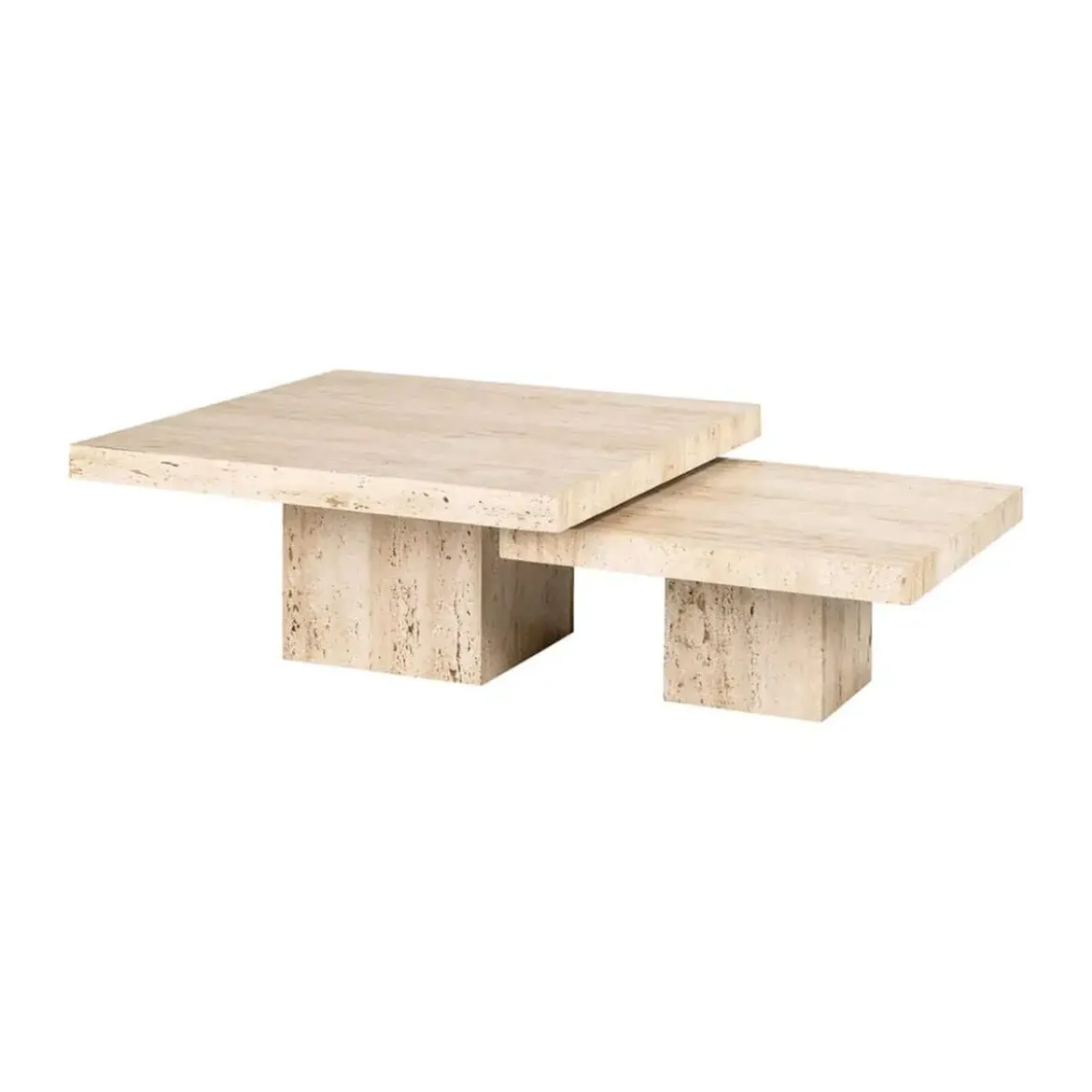 Travertin salontafel set vierkant - Richmond Interiors La Cantera