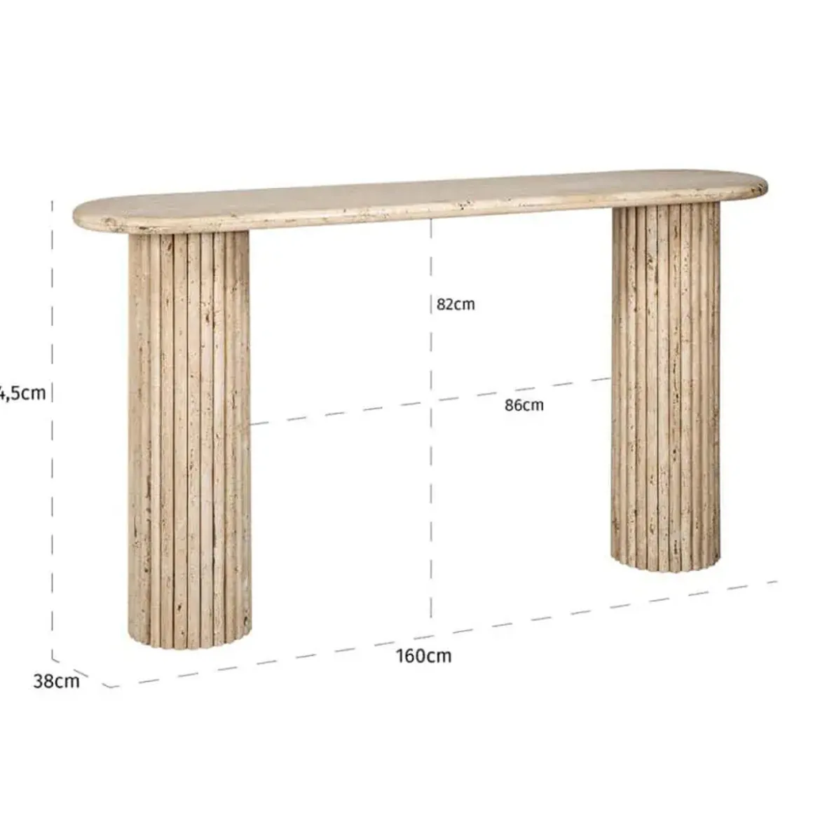 Travertin wandtafel Griekse pilaren - Richmond Interiors La Cantera